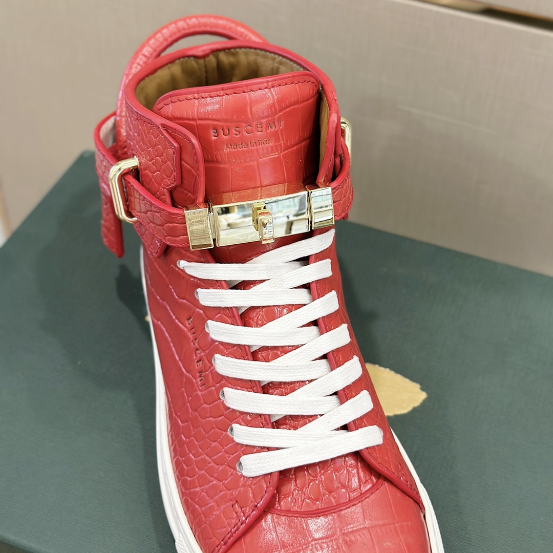 GIÀY BUSCEMI RED HIGH TOP SHOES AAA