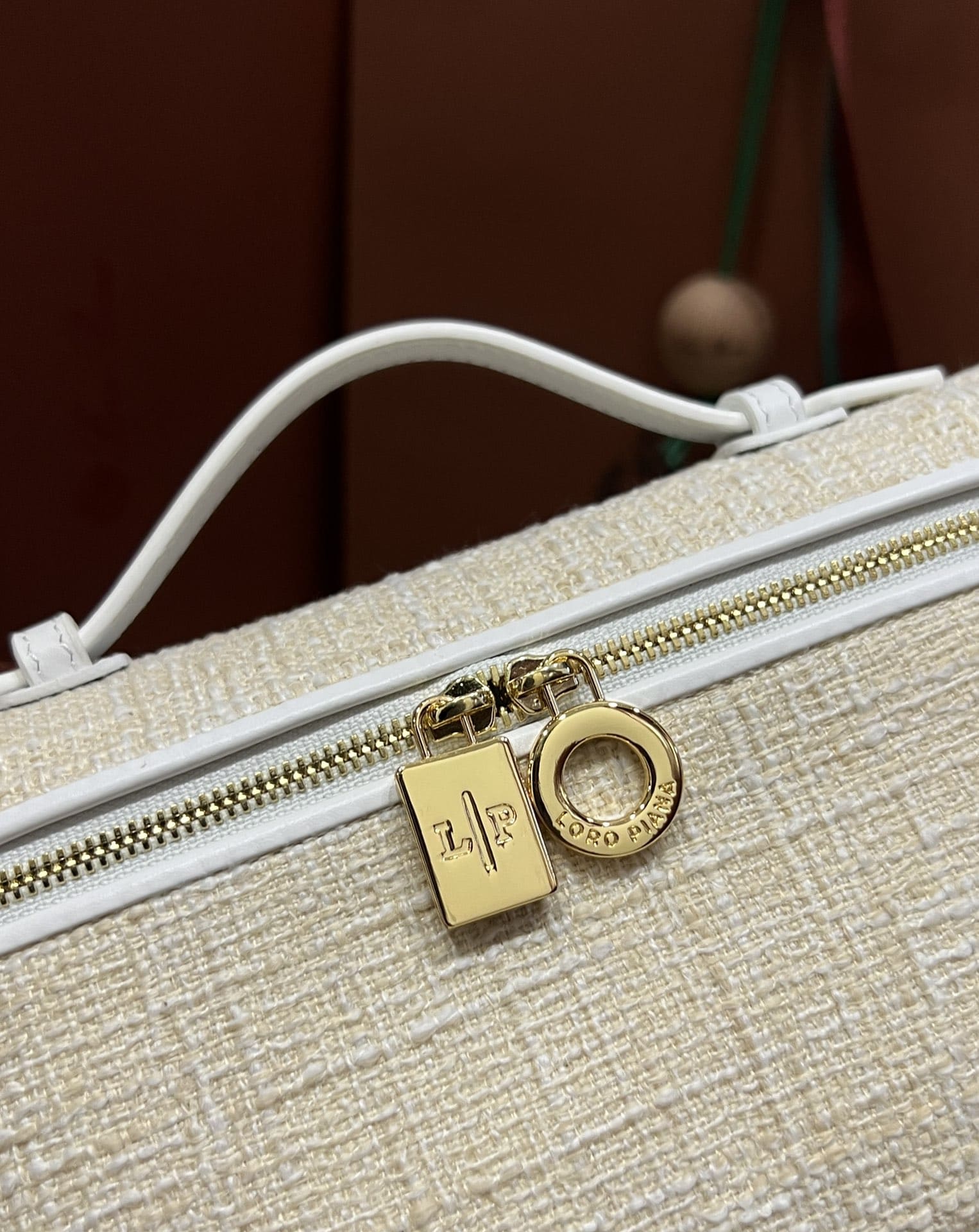 TÚI Loro Piana Women Extra bằng da bê kết hợp vải lanh