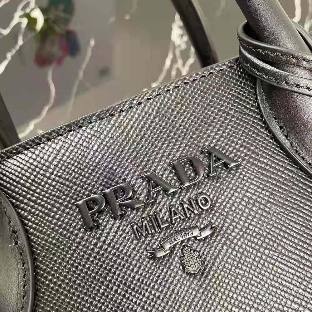 TÚI Prada Women Saffiano Leather Prada Monochrome Bag-Black