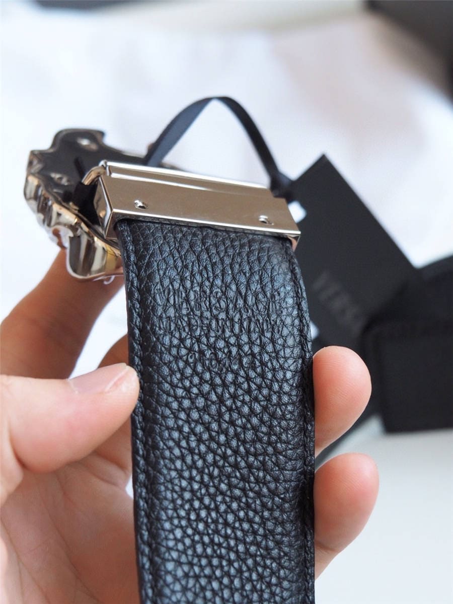DÂY LƯNG VERSACE MEDUSA HEAD BAROQUE LEATHER Khóa đen