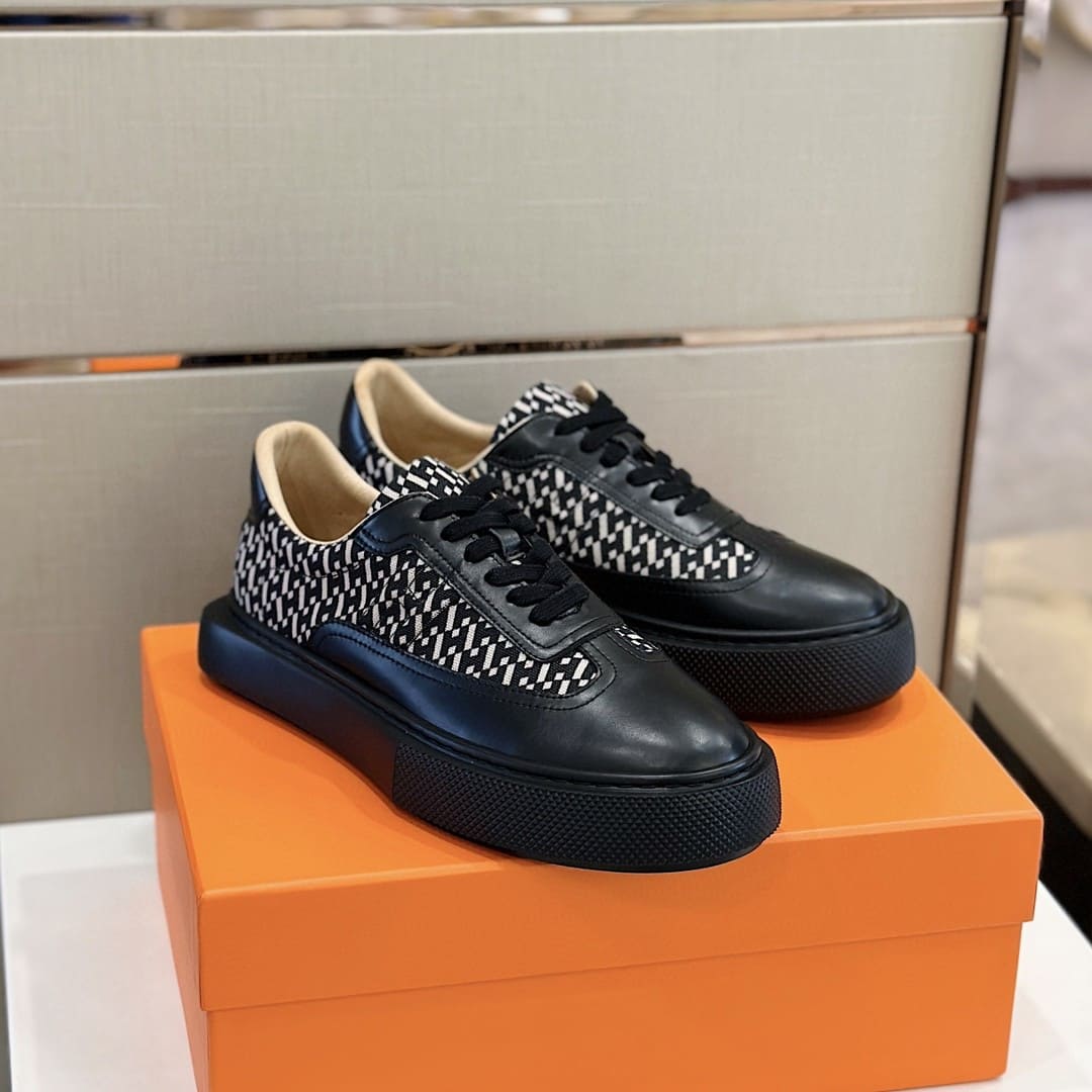 GIÀY HERMES SNEAKER LOW SPORTS CALFSKIN BLACK