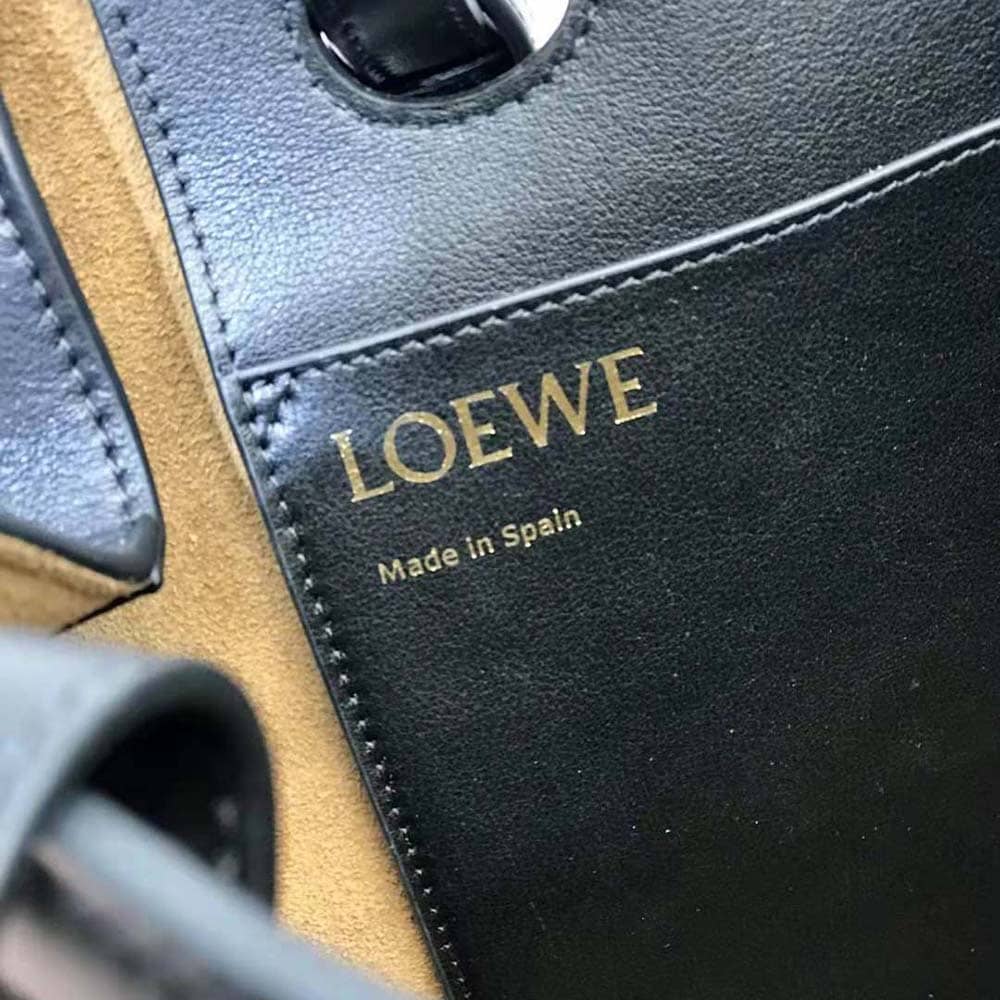 TÚI LOEWE Anagram Tote bằng da bê cổ điển màu đen