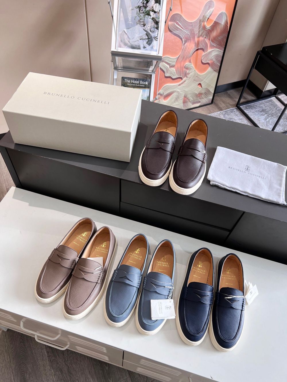 GIÀY BRUNELLO CUCINELLI Leather Blue loafer shoes