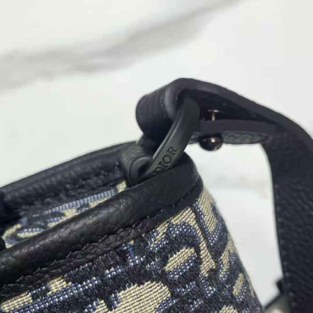 TÚI DIOR Gallop Messenger Bag Beige and Black Dior Oblique Jacquard and Black Grained Calfskin