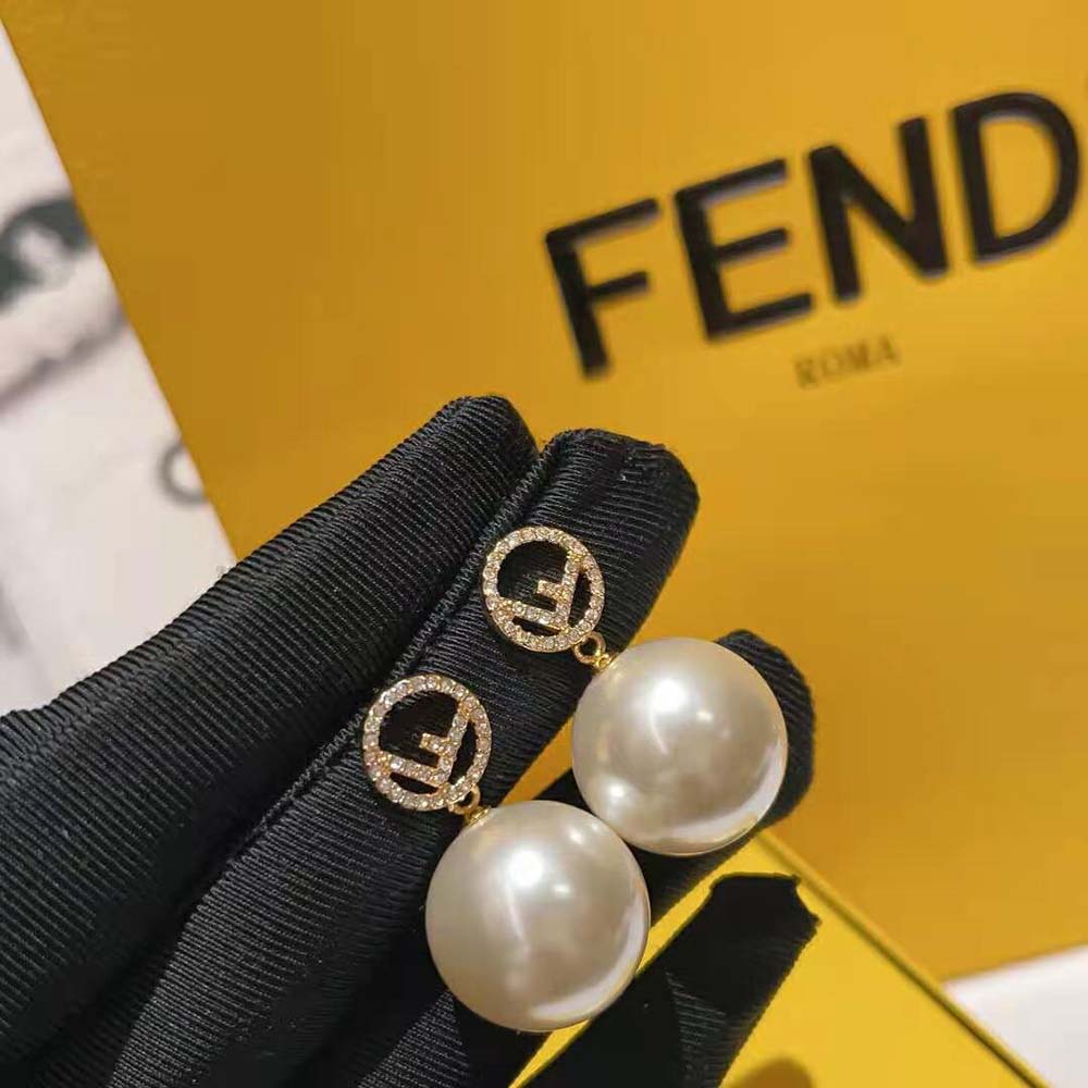 Bông tai Fendi F Is Fendi Earrings Gold