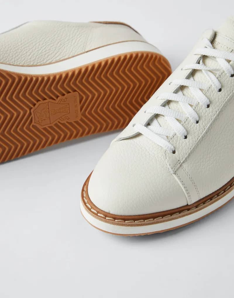 GIÀY BRUNELLO CUCINELLI SNEAKERS GRAIN CALFSKIN SHOES AAA DA BÊ HẠT