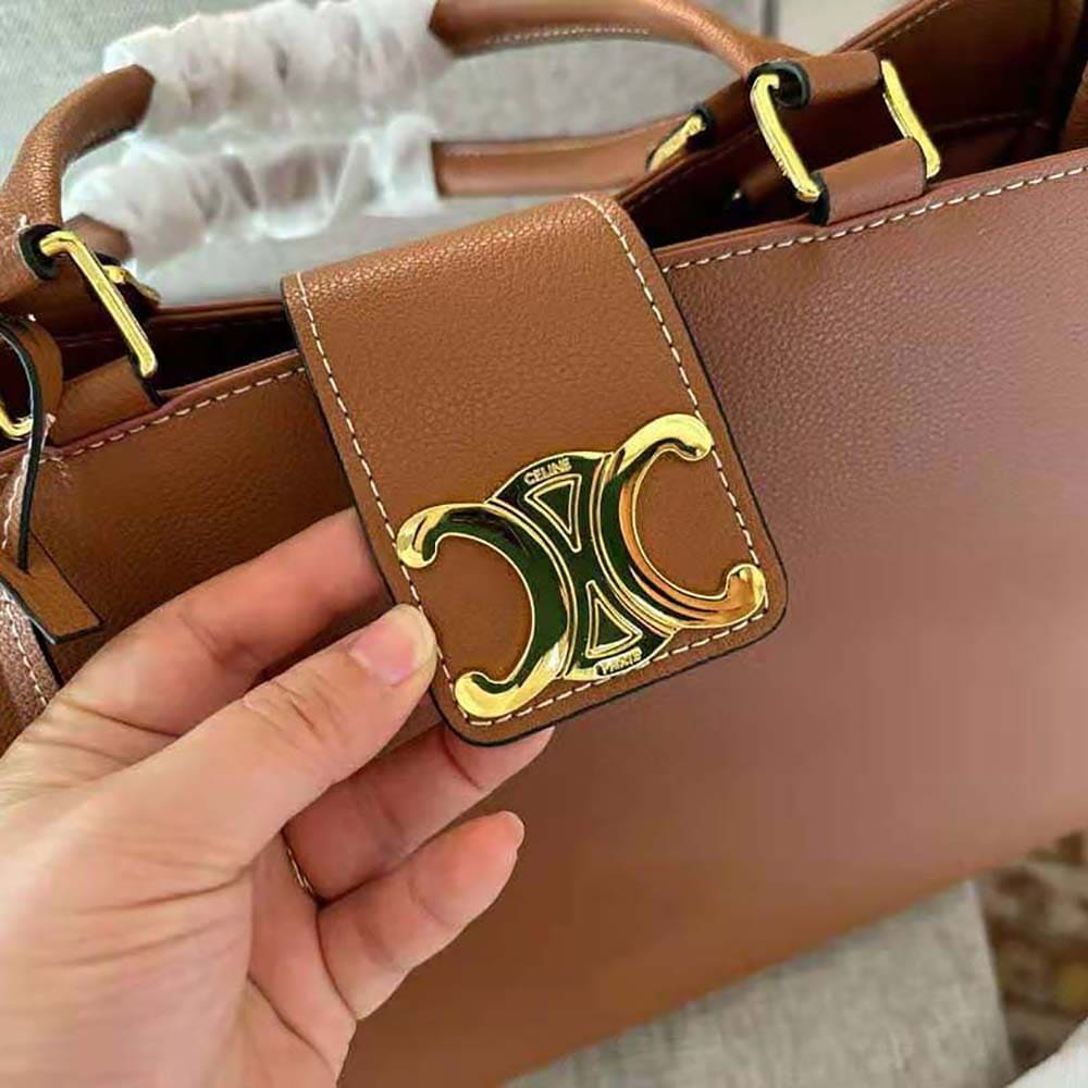 TÚI Celine Women Medium Appoline Bag in Supple Calfskin-Brown