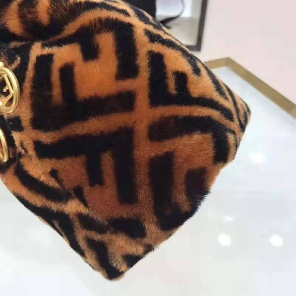 TÚI Fendi Women Mon Tresor Mini-Bag in Brown Sheepskin