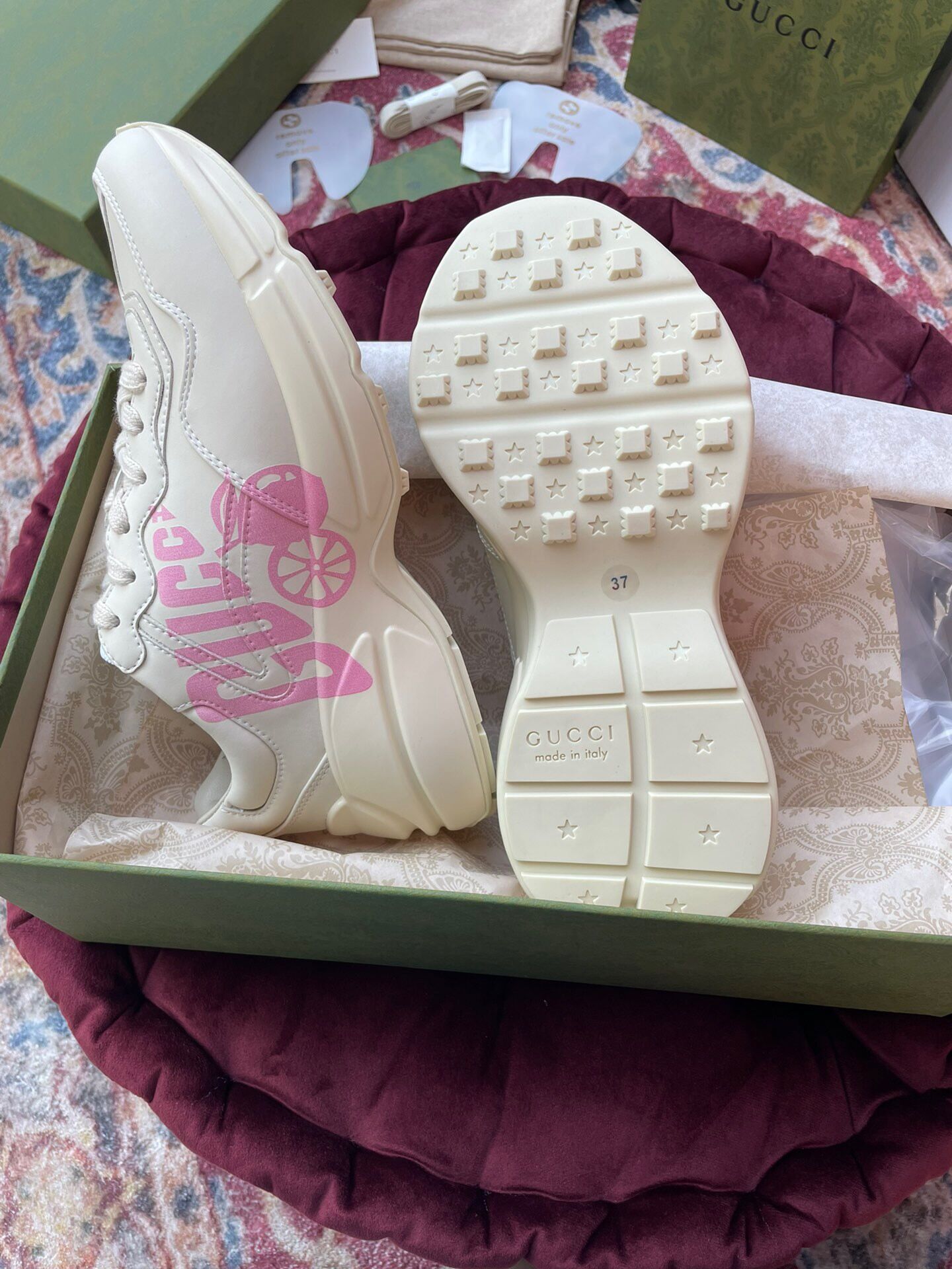 GIÀY GUCCI RHYTON GG ITALIA SNEAKERS SHOES UNISEX