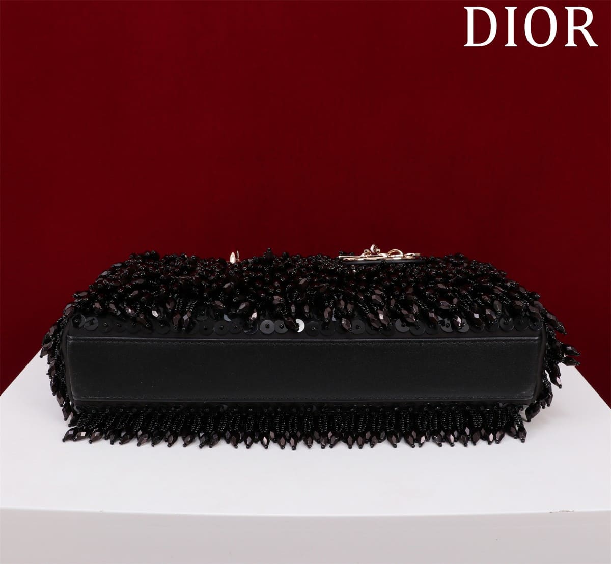 TÚI CHRISTIAN DIOR Lady-Joy embroiders tattered hạt cườm đen