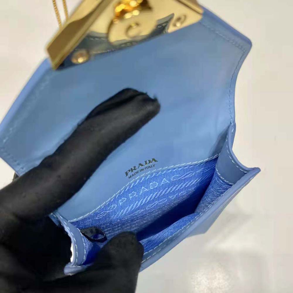 TÚI PRADA Women Saffiano Leather Mini-Bag-Blue
