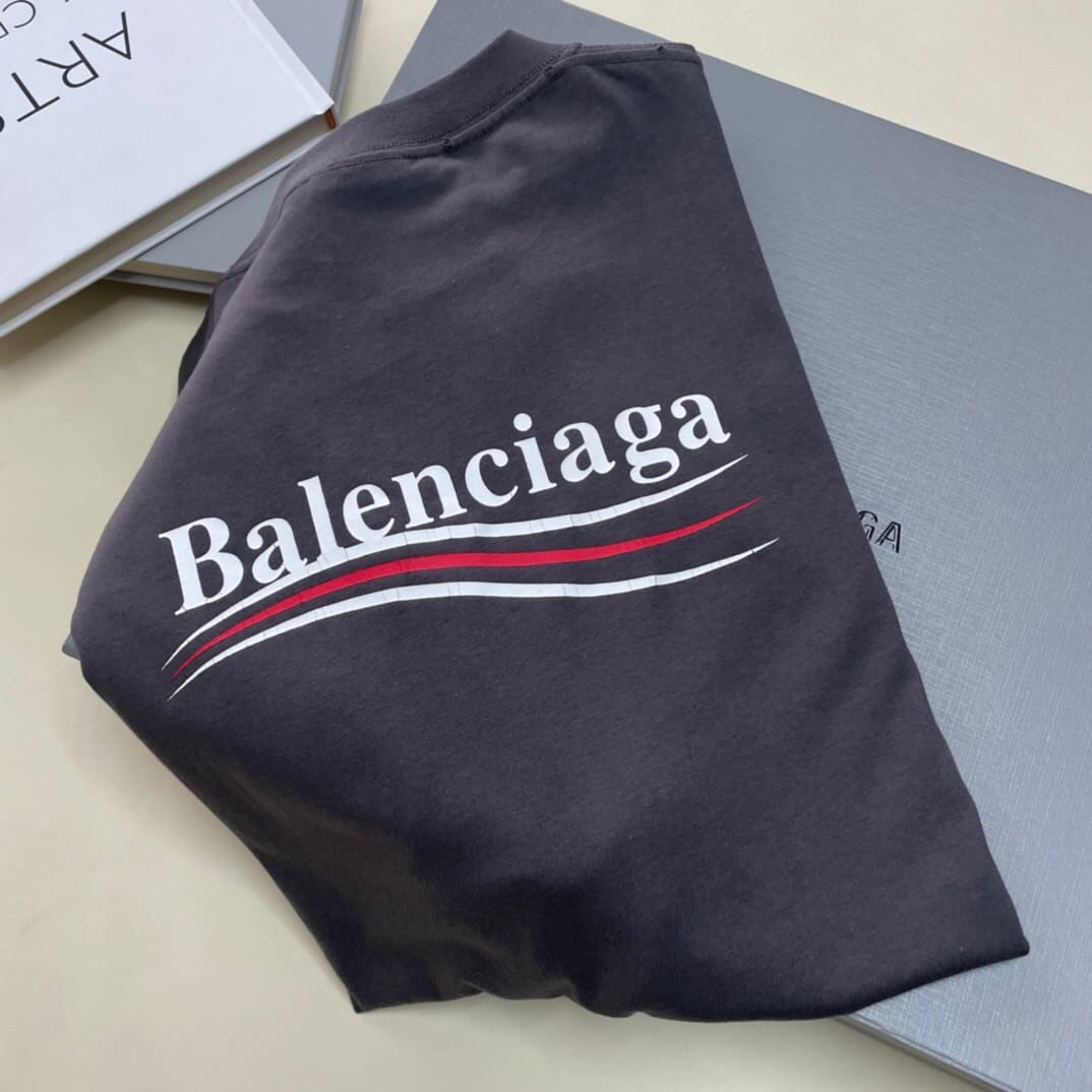 ÁO BALENCIAGA T SHIRT MÀU XÁM UNISEX