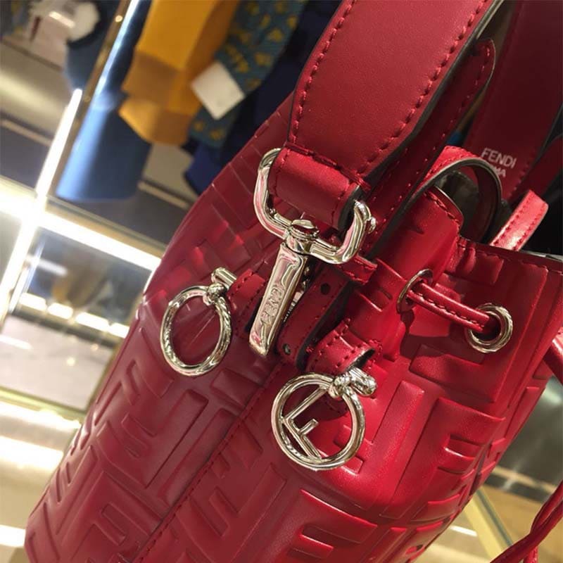TÚI Fendi Women Mon Tresor Red Leather Mini-Bag