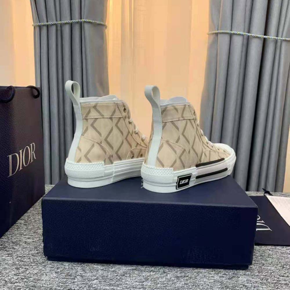 GIÀY DIOR Unisex B23 High-Top Sneaker Dior Gray CD Diamond Canvas