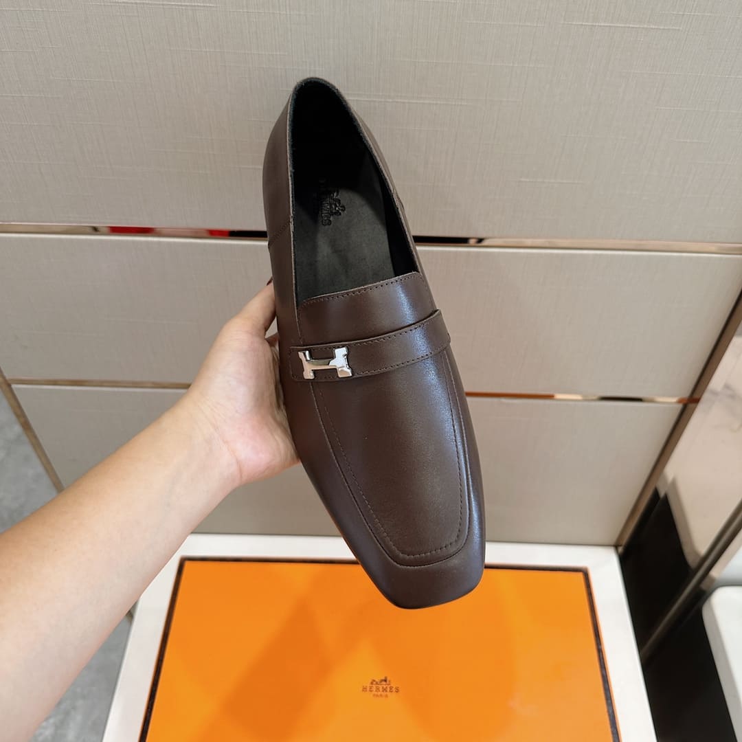 GIÀY HERMES GIOVANNI LOAFER BROWN AAA