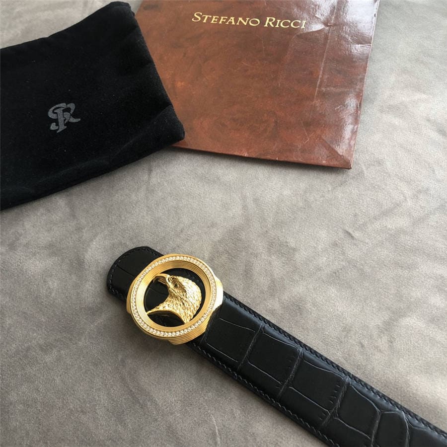 DÂY LƯNG STEFANO RICCI CROCODILE LEATHER DA CÁ SẤU Belt Khóa bạc