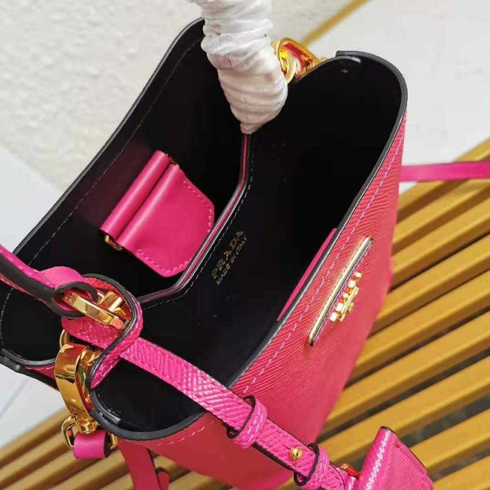 TÚI Prada Women Small Saffiano Leather Prada Panier Bag-Rose