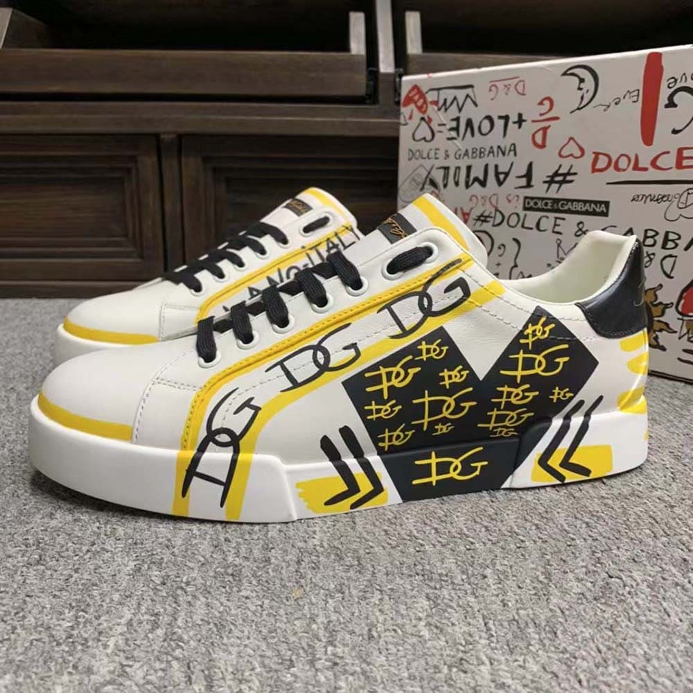 GIÀY DOLCE & GABBANA Unisex Limited Edition Portofino Sneakers-Yellow TOP QUALITY SHOES AAA