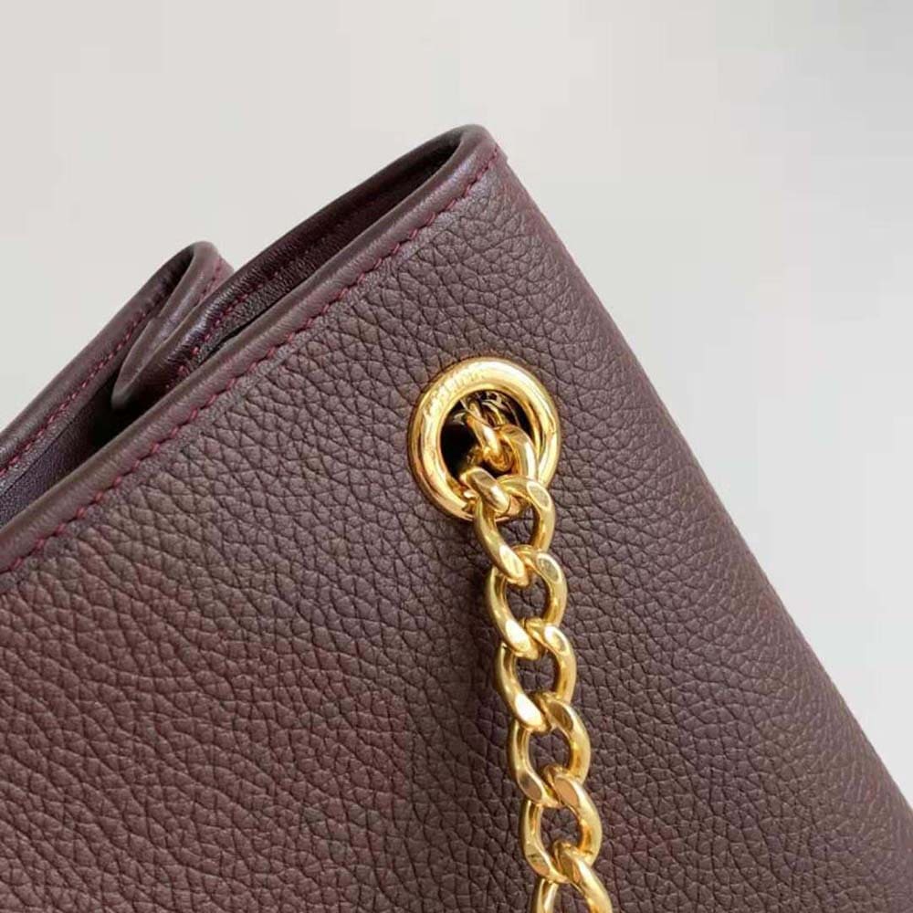TÚI Celine Women Medium Newspaper Bag in Supple Calfskin-Maroon