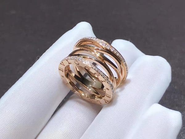 Nhẫn kim cương bốn vòng Bvlgari B.zero1 Design Legend vàng hồng 18K  (Liên hệ để biết giá)