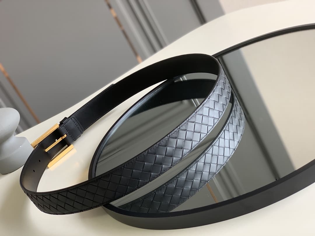 DÂY LƯNG BOTTGA VENETA INTRECCIATO LEATHER Khóa vàng