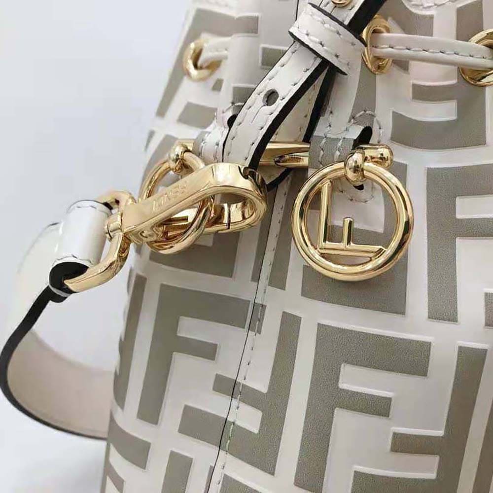 TÚI Fendi Women Mon Tresor Beige Leather Mini-Bag