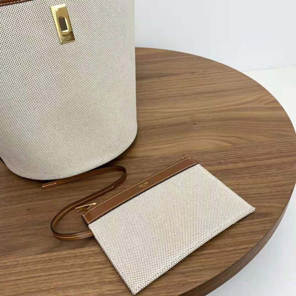 TÚI Celine Women Bucket 16 Bag in Textile and Calfskin