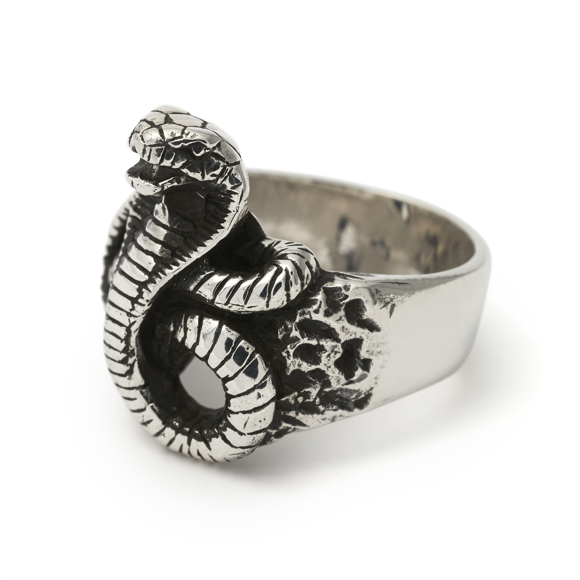 THE King Cobra Ring sterling silver 925 Italia