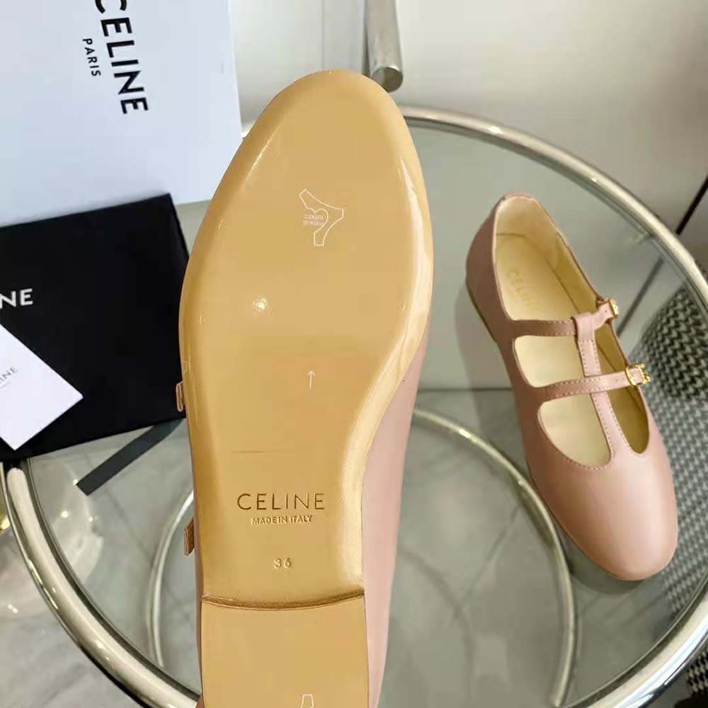 GIÀY Celine Women Les Ballerines Celine Double Strap Mary Jane in Lambskin