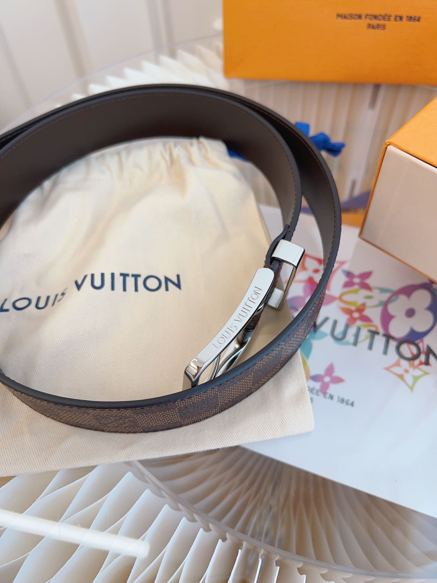 DÂY LƯNG LOUIS VUITTON BROWN MONOGRAM LEATHER Khóa bạc