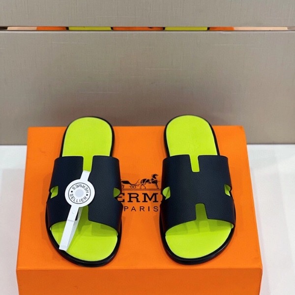 DÉP HERMES IZMIR BLACK GREEN SANDAL AAA