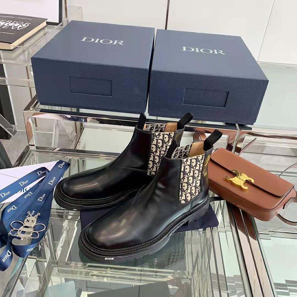 GIÀY DIOR Explorer II Chelsea Boot Black Polished Calfskin