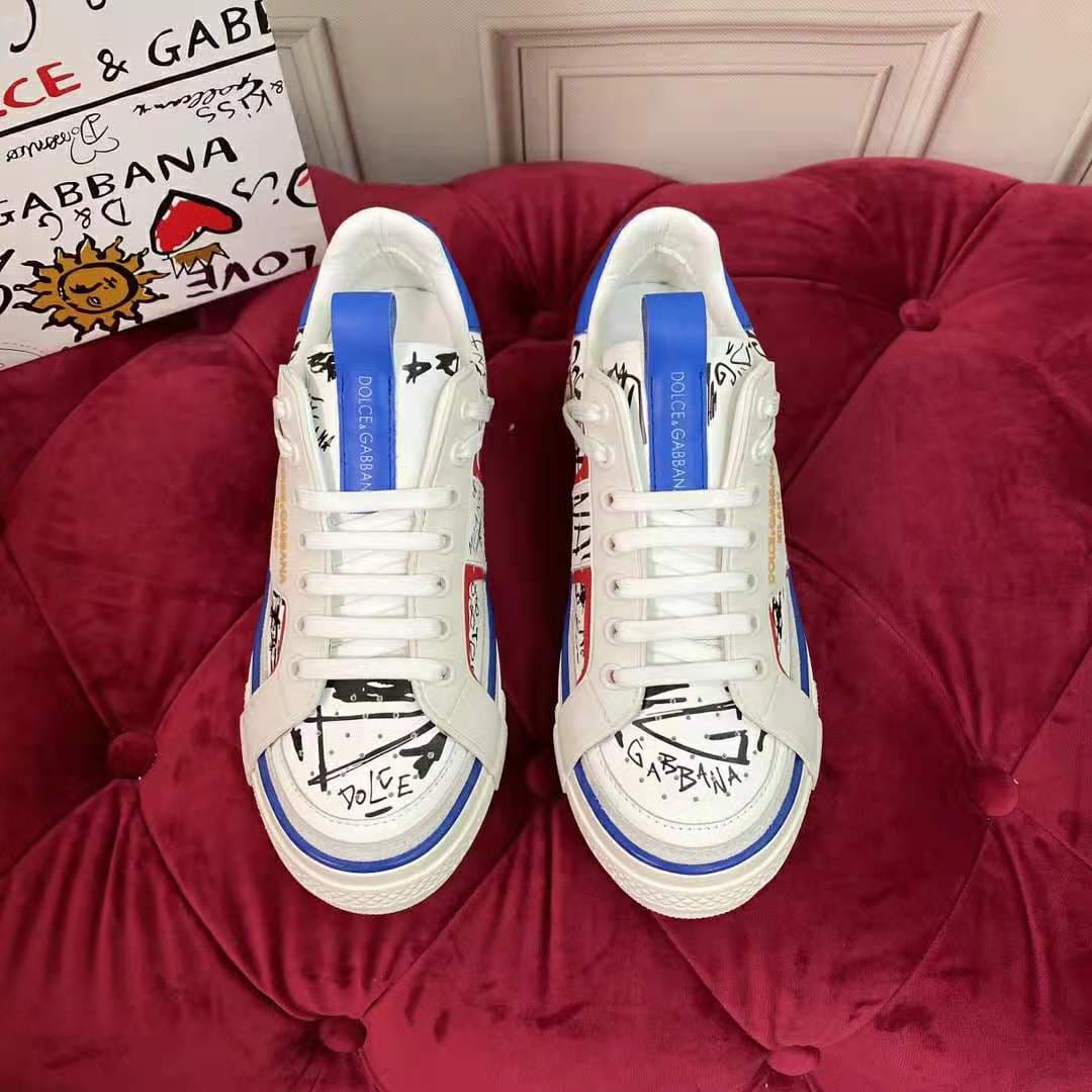 GIÀY DOLCE & GABBANA Graffiti-Print Calfskin Custom 2.Zero