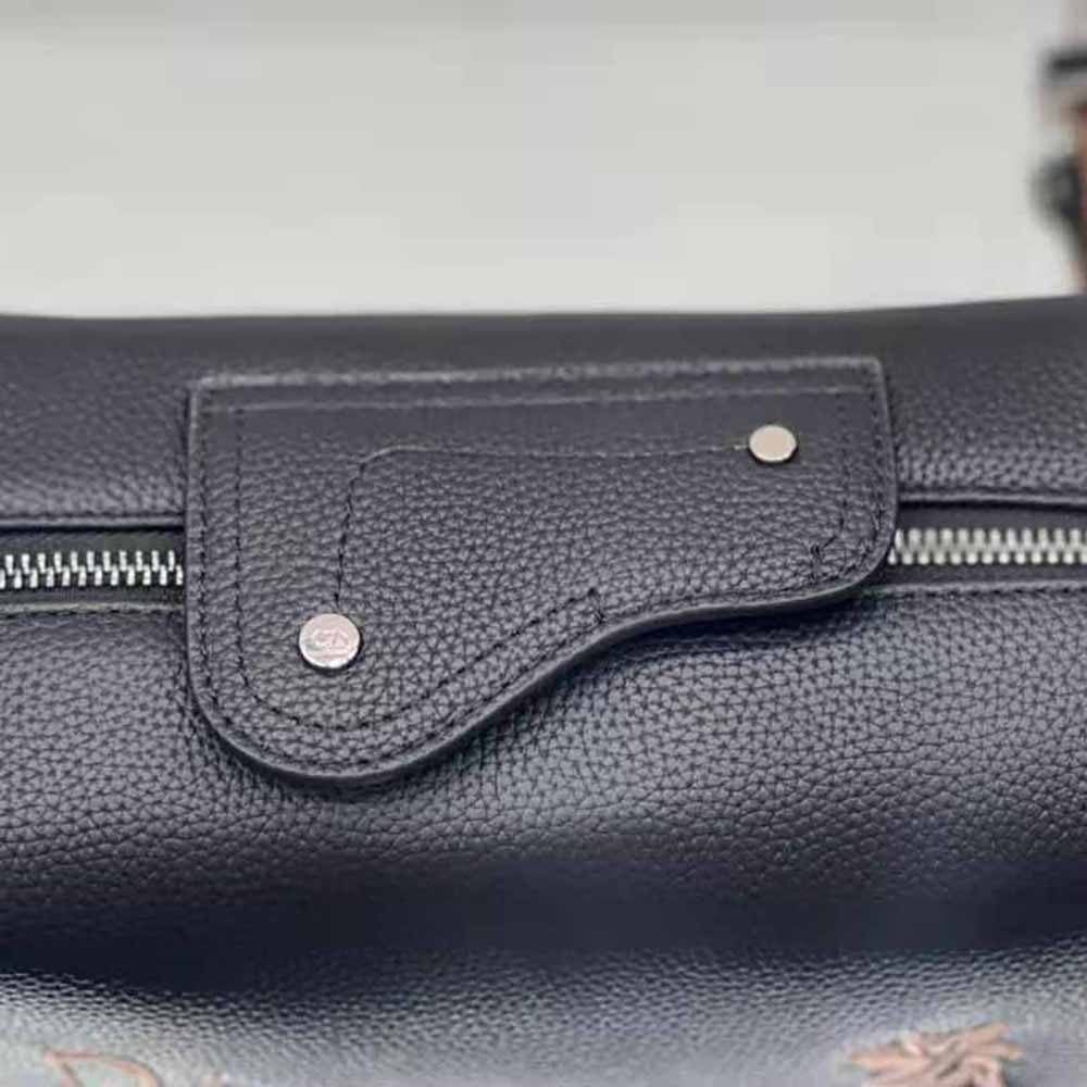 TÚI DIOR Lingot 22 Cactus Jack Dior Bag Black Grained Calfskin with Embroidered Signature