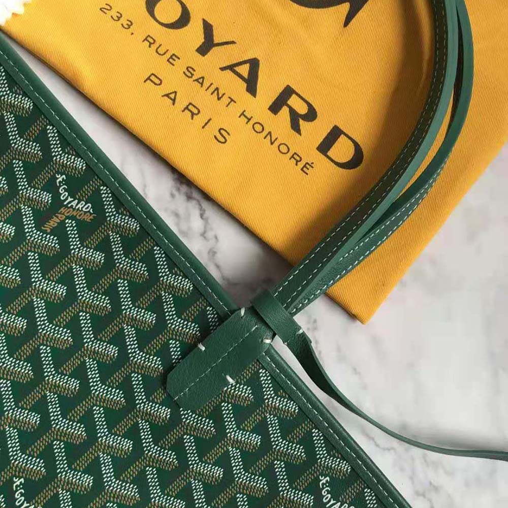 TÚI Goyard Women Sac Saint Louis GM in Goyardine Canvas & Chevroches Calfskin-Green