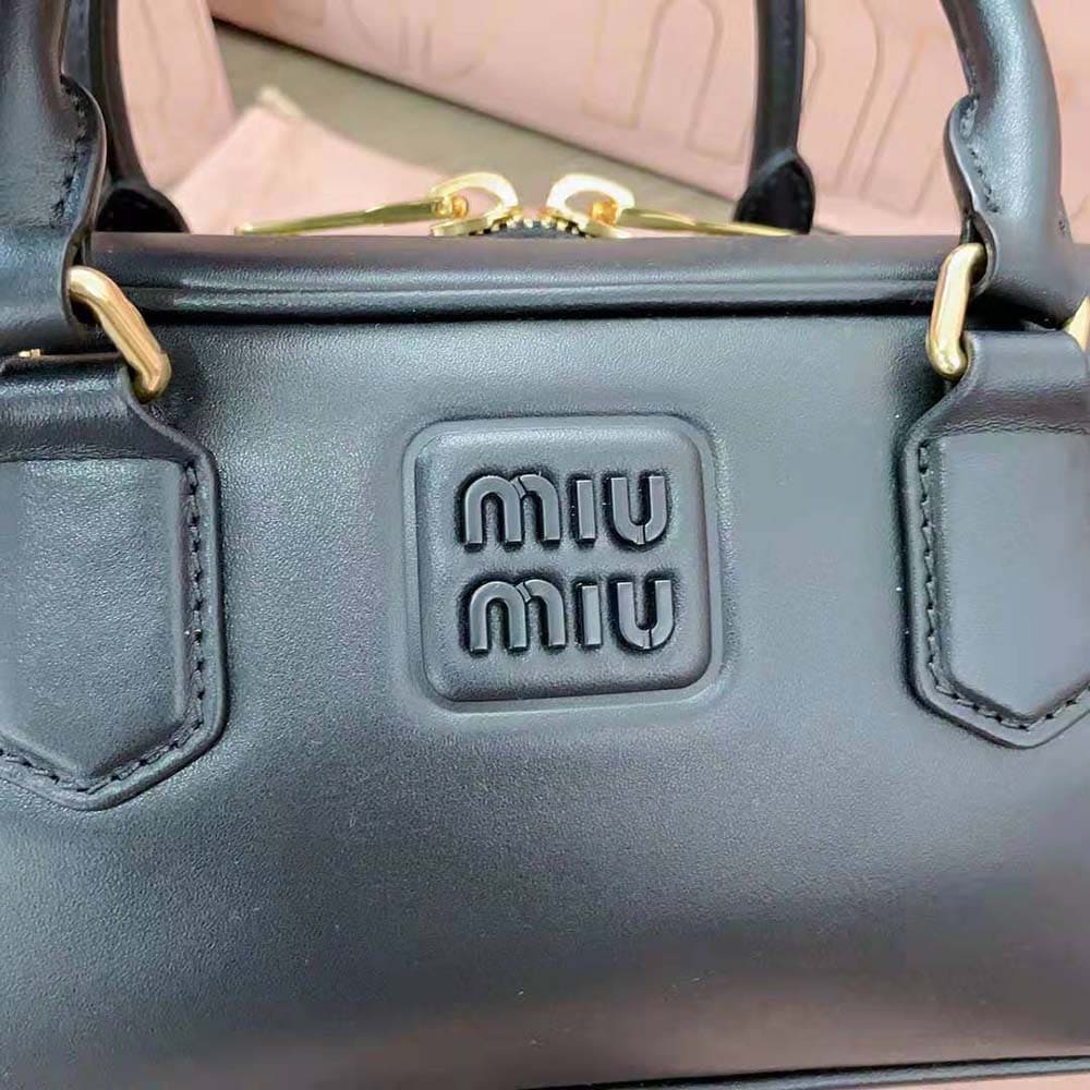 TÚI Miu Miu Women Arcadie Leather Bag-Black