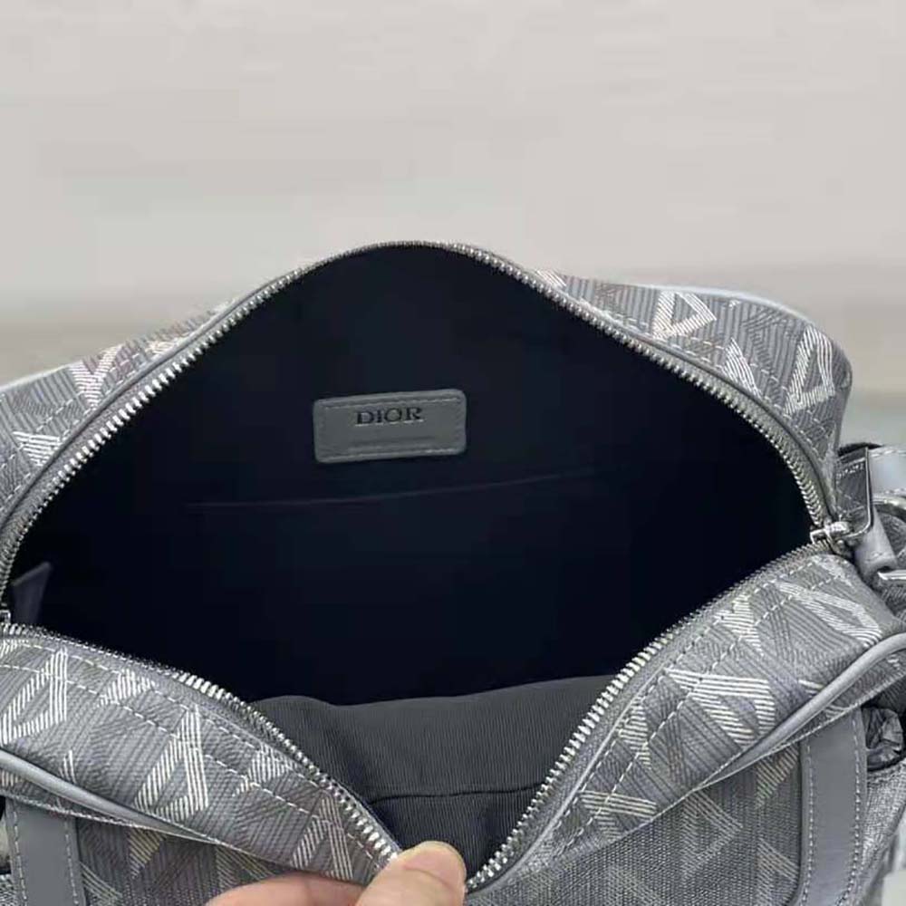 TÚI DIOR Messenger Pouch Dior Gray CD Diamond Canvas and Smooth Calfskin