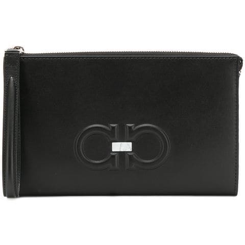 VÍ SALVATORE FERRAGAMO ZIPPED LEATHER POUCH