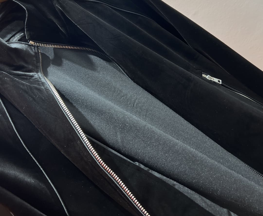 ÁO TOM FORD BLACK VELVET LEATHER JACKET