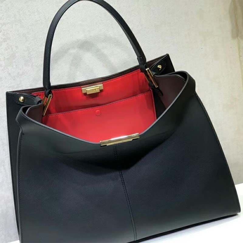 TÚI FENDI Women Peekaboo X-Lite in Leather Bag-Black