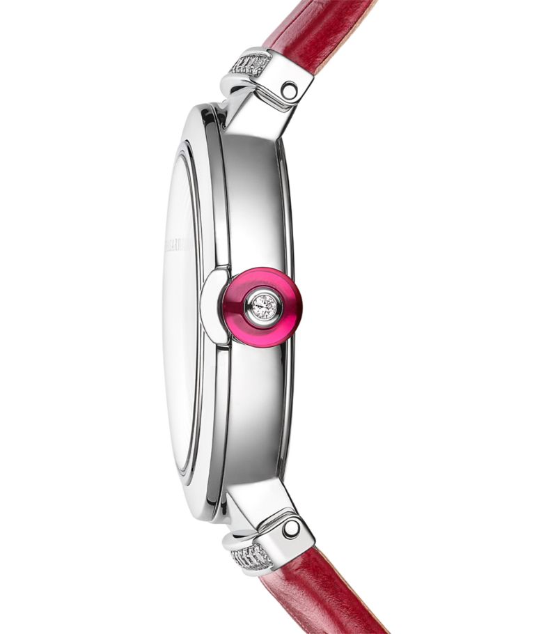 Đồng hồ BVLGARI  Stainless Steel and Diamond Lvcea 28mm mặt số màu trắng