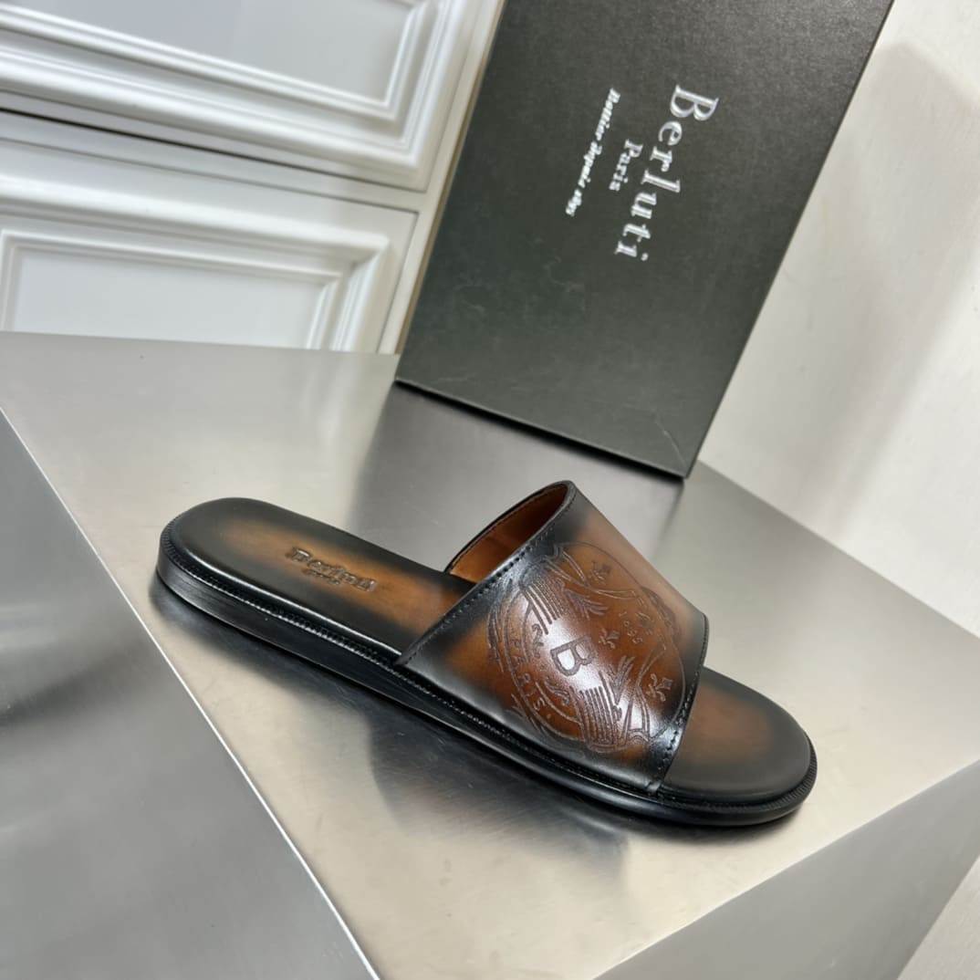 DÉP BERLUTI PATINA LEATHER SLIPPER