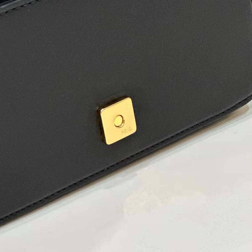 TÚI Fendi Women Fendigraphy Phone Pouch Black Leather Wallet