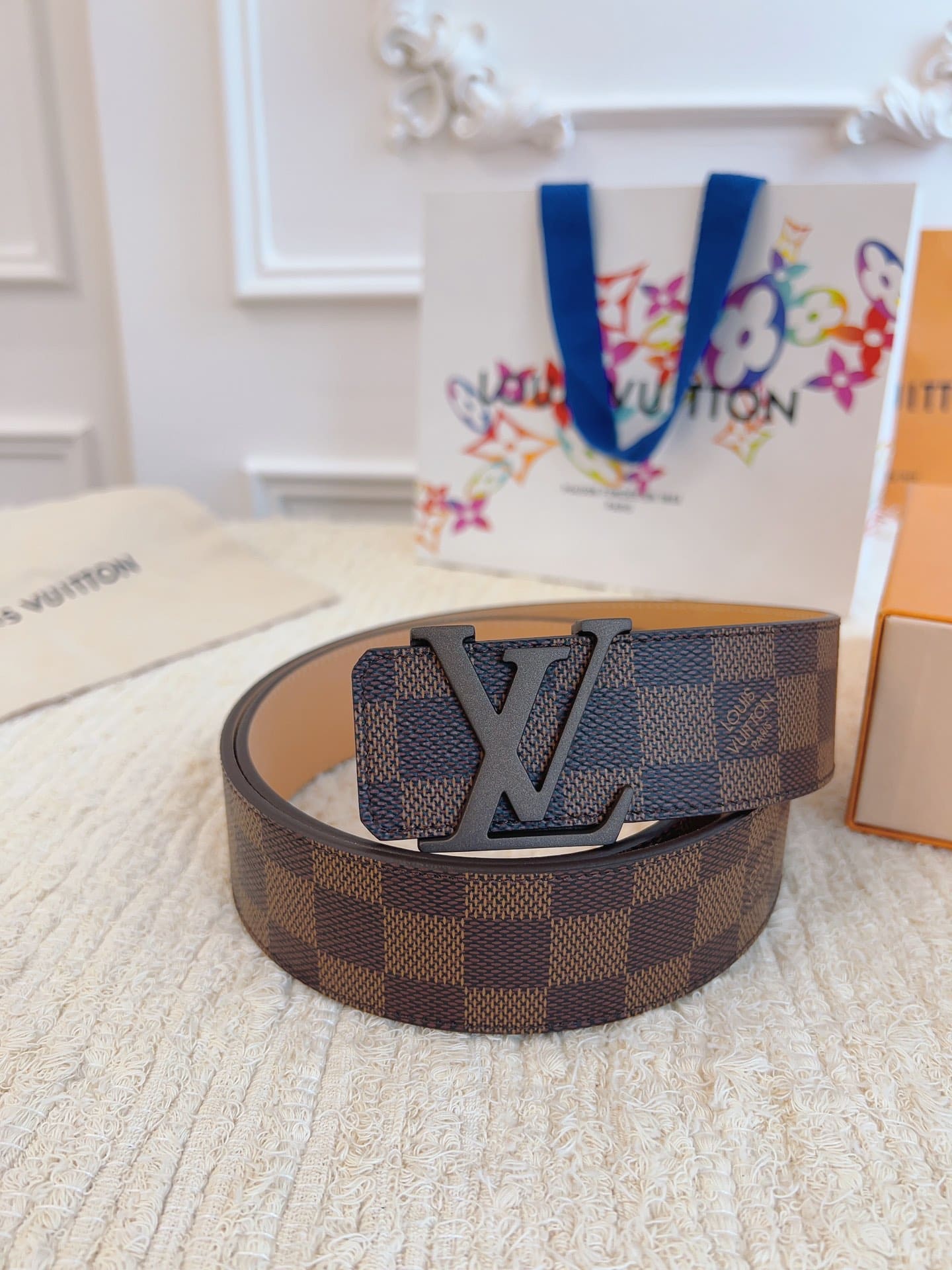 DÂY LƯNG LOUIS VUITTON SQUARE BROWN MONOGRAM Khóa nâu