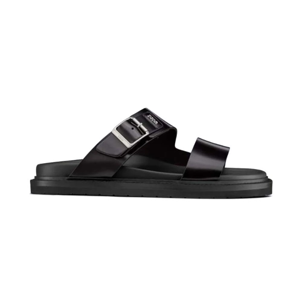 DÉP SANDAL DIOR Aqua Sandal Da bê đen mịn