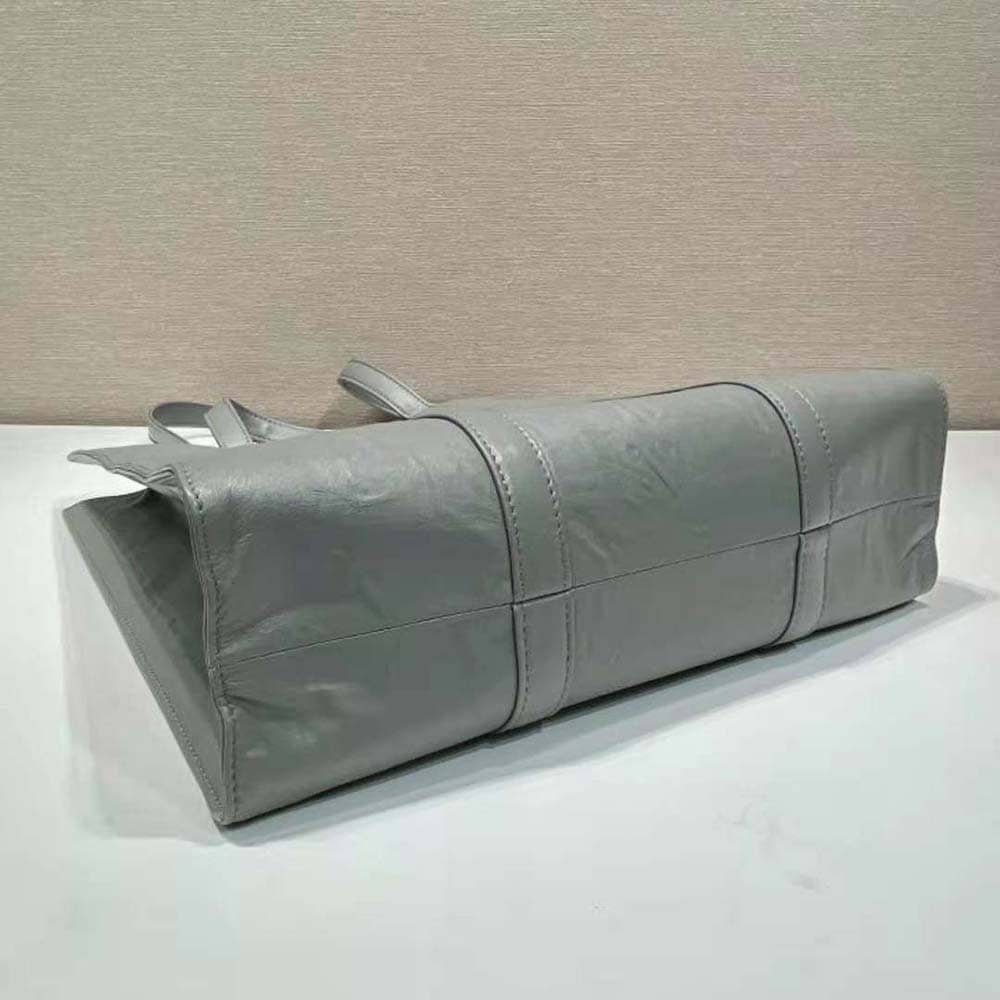 TÚI Prada Women Small Antique Nappa Leather Tote-Gray