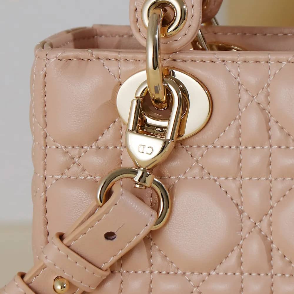 TÚI Dior Women Small Lady Dior My ABC Dior Blush Cannage Lambskin da cừu