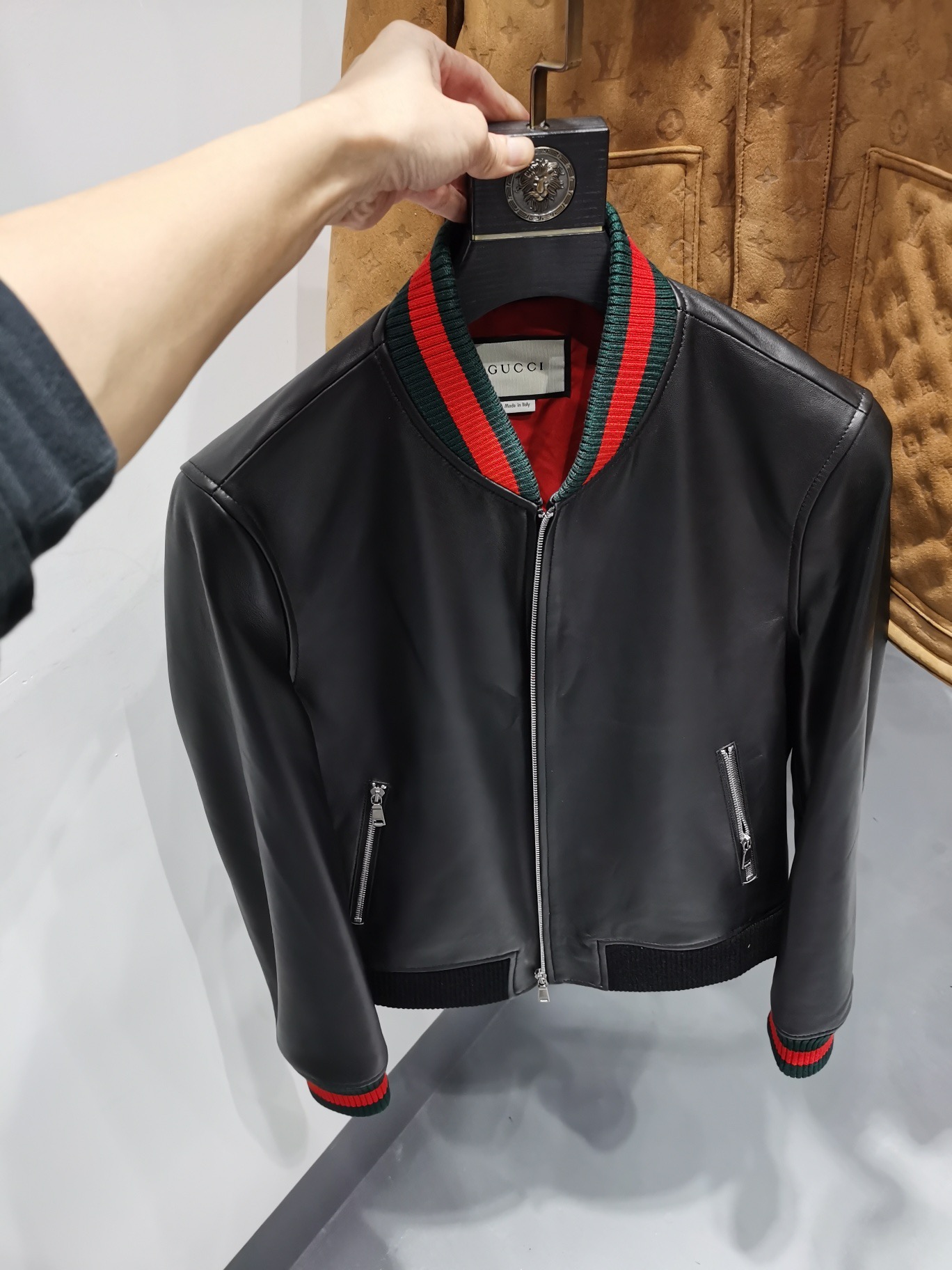 ÁO GUCCI LEATHER JACKET