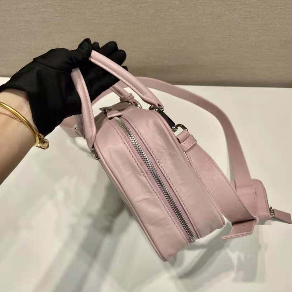 TÚI Prada Women Medium Antique Nappa Leather Top Handle Bag-Pink