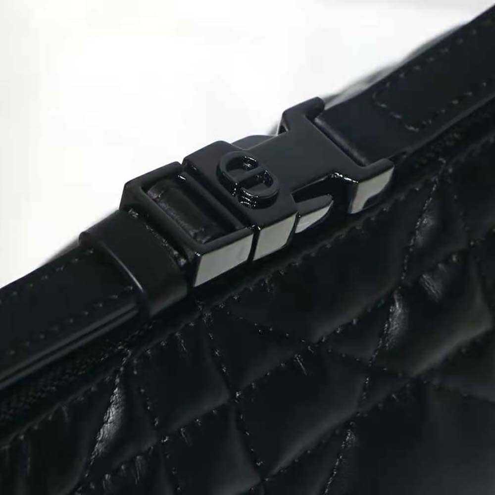 TÚI Dior Women Small Diortravel Nomad Pouch Black Macrocannage Calfskin